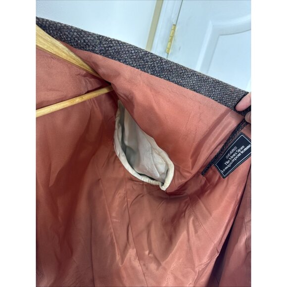 Harris Tweed Blazer Men’s 44 Brown Speckled Wool Jacket Sears Scotland VTG - Picture 9 of 9